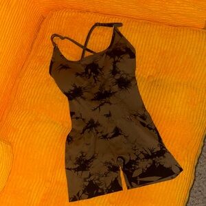 Brown and Black tie-dyed Romper
